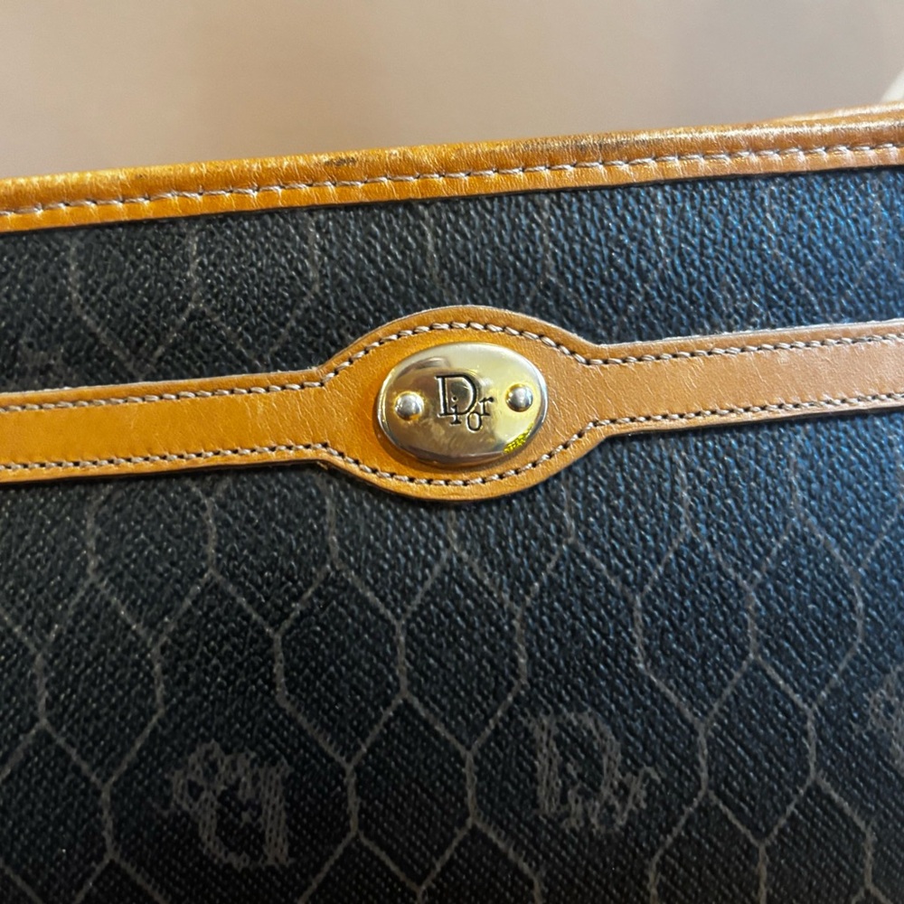 CHRISTIAN DIOR Vintage Honeycomb Canvas Clutch Bag - Picture 8 of 10